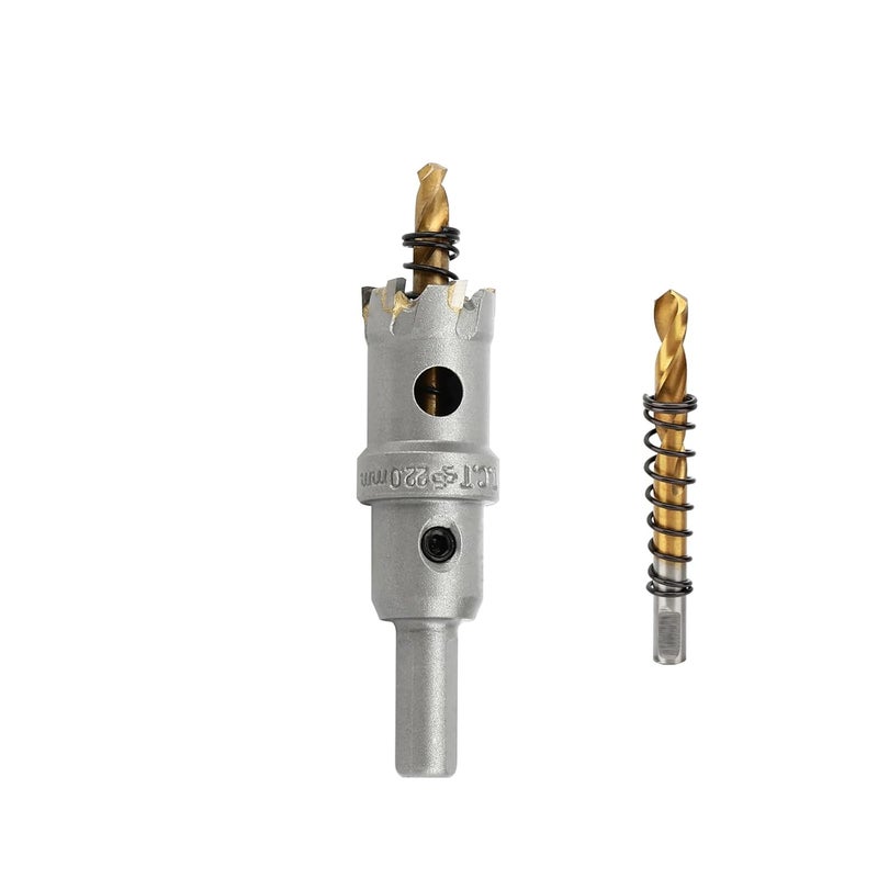 dashap 7/8''(22mm) TCT Hole Saw Kit,Tungsten Carbide Hole Saw Drill Bit with Titanium-Plated Pilot Drill bit for Hard Metal,Alloy,Aluminum,Stainless Steel,Plastic,Iron - Image 1
